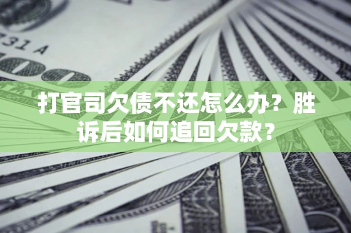 武汉打官司欠债不还怎么办？胜诉后如何追回欠款？