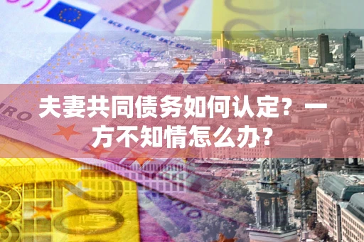 武汉夫妻共同债务如何认定？一方不知情怎么办？