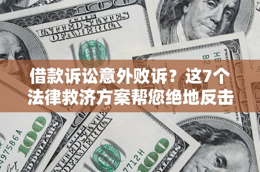 武汉借款诉讼意外败诉？这7个法律救济方案帮您绝地反击！