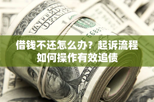 武汉借钱不还怎么办？起诉流程如何操作有效追债