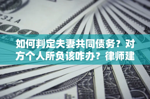 武汉如何判定夫妻共同债务？对方个人所负该咋办？律师建议