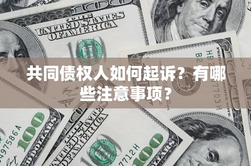 武汉共同债权人如何起诉？有哪些注意事项？
