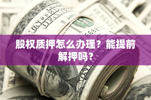 武汉股权质押怎么办理？能提前解押吗？